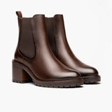 Chocolate Full-Grain leather Boots - Goodyear Welt Construction & Front Toe Box Detail