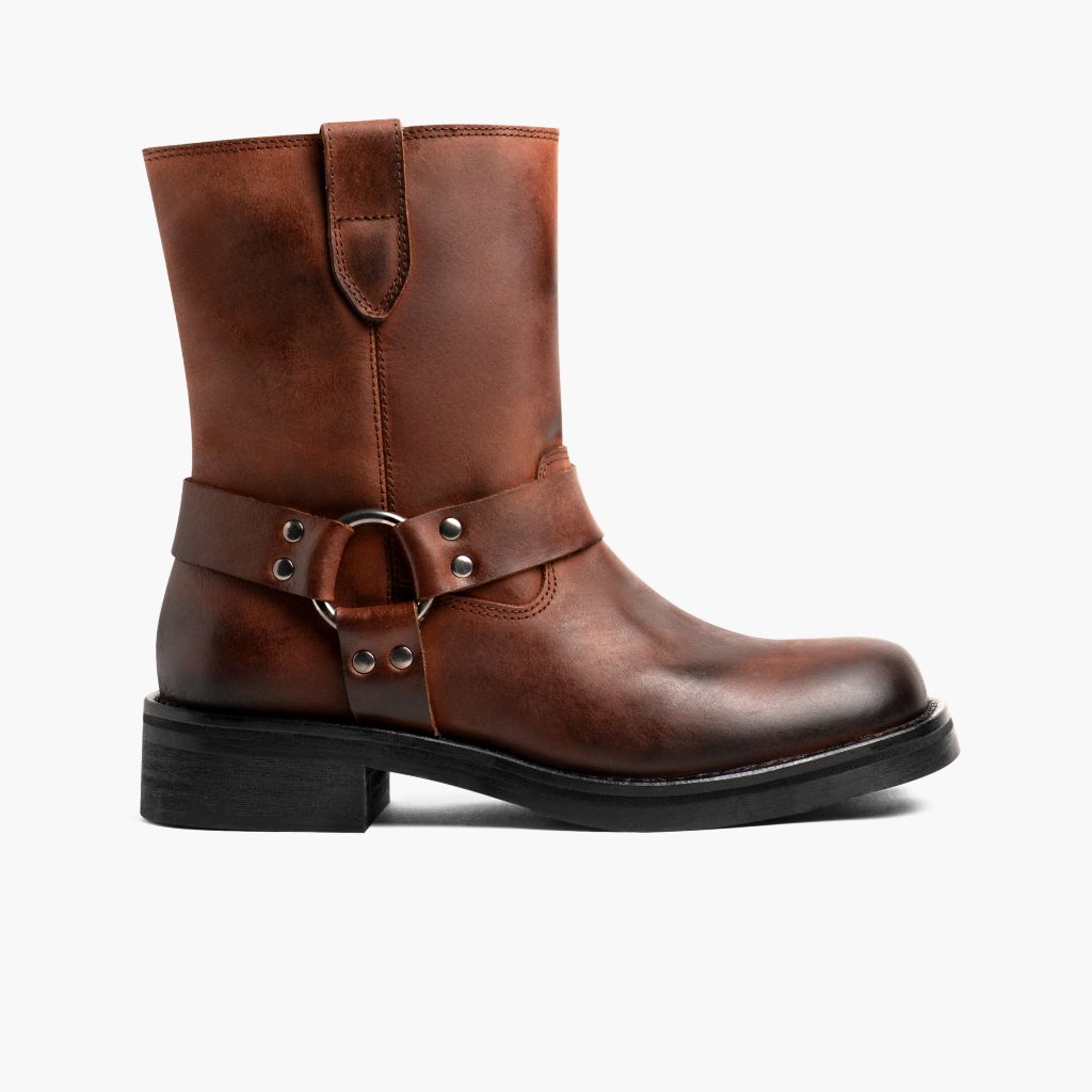Outlaw Rust Brun Læderstøvler til Damer in Brown Full-Grain Leather - Sidevisning | Køb online