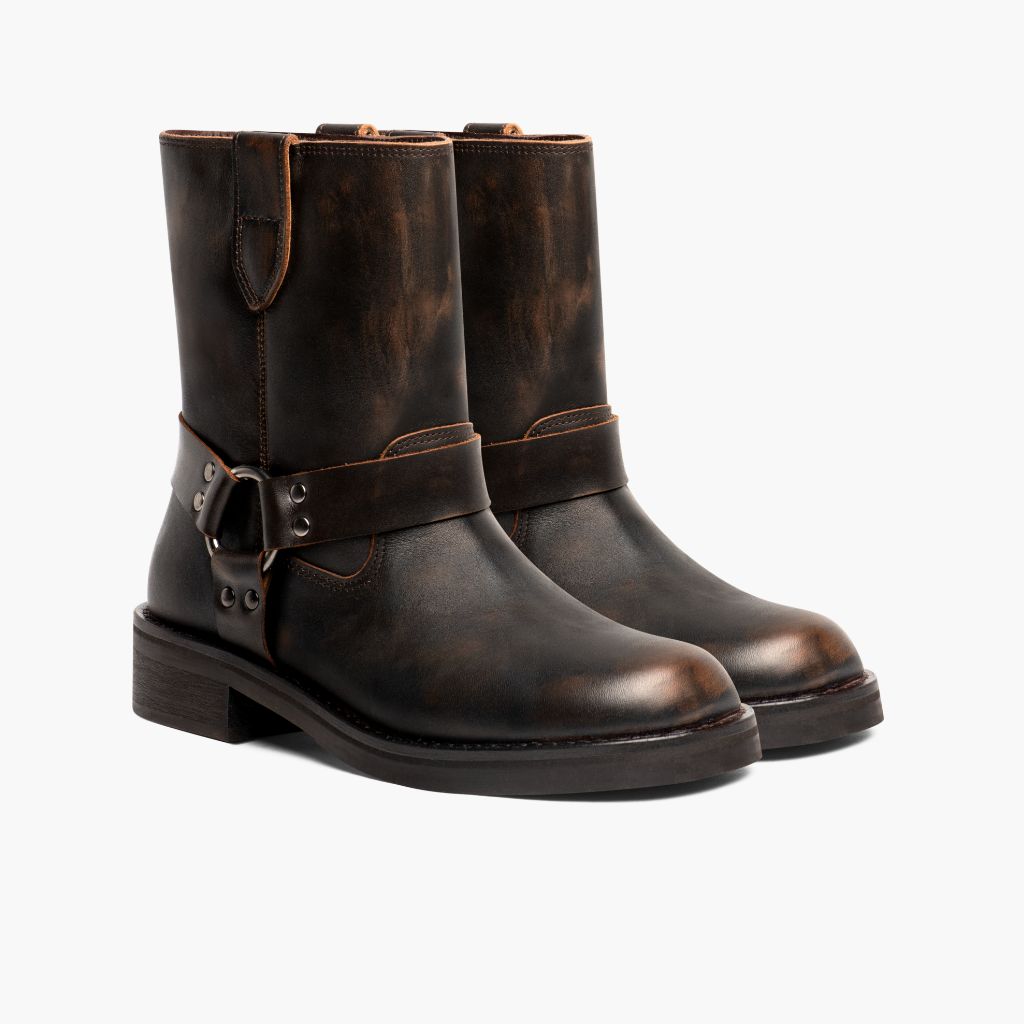Vintage Brown Full-Grain leather Boots - Goodyear welt-konstruktion og tåboks