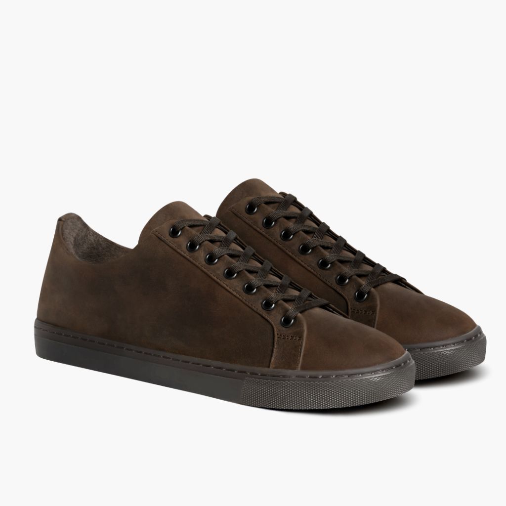 Premier Low Top Tobacco Lædersneakers til Damer in Classic Full-Grain Leather - Sidevisning | Køb online