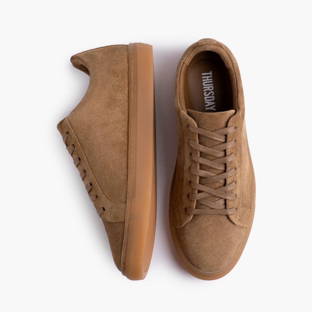 Premier Low Top Camel Lædersneakers til Damer - Forstærket hælkappe og præcise dobbeltsyninger