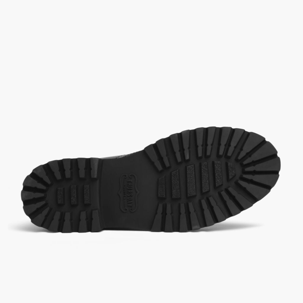 High-Traction Rubber Outsole & Lug Tread Pattern on Captain Sort (StormKing®) Læderstøvler til Damer
