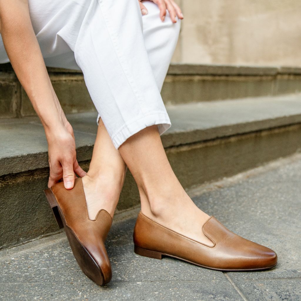 Styled On-Foot Perspective Demonstrating Ankle Fit & Silhouette on Model