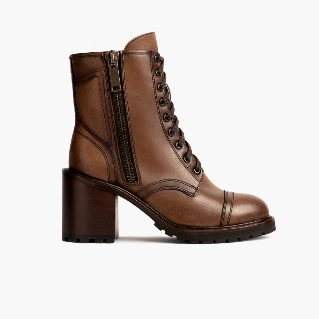 Rebel Amber Wheat Læderstøvler til Damer in Classic Full-Grain Leather - Sidevisning | Køb online