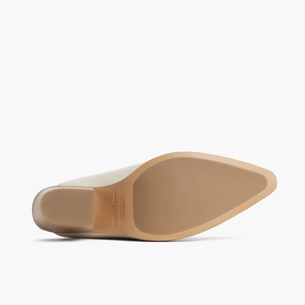 High-Traction Rubber Outsole & Lug Tread Pattern on Summer Ivory Læderstøvler til Damer