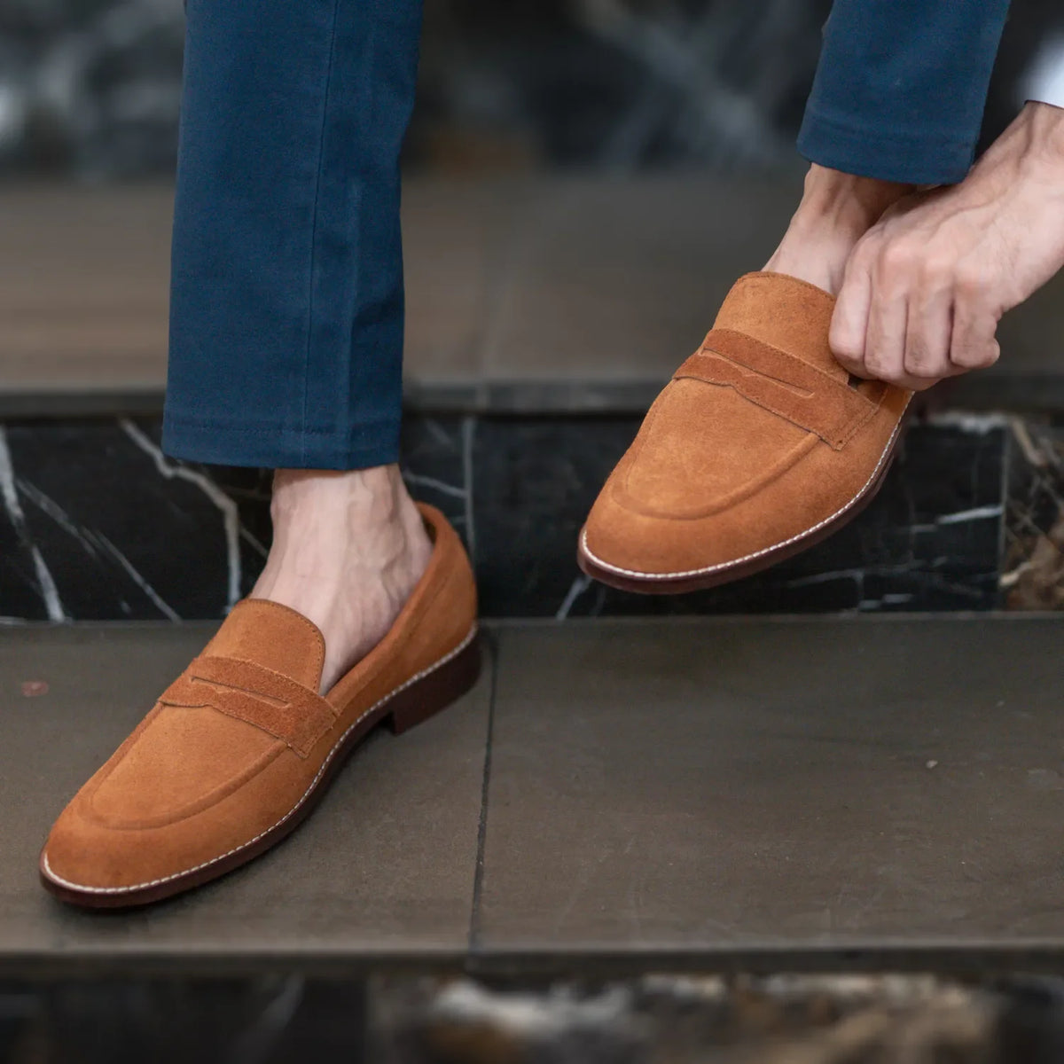 Orlaven Baxton Brun Suede Læderloafers til Mænd footwear image 10