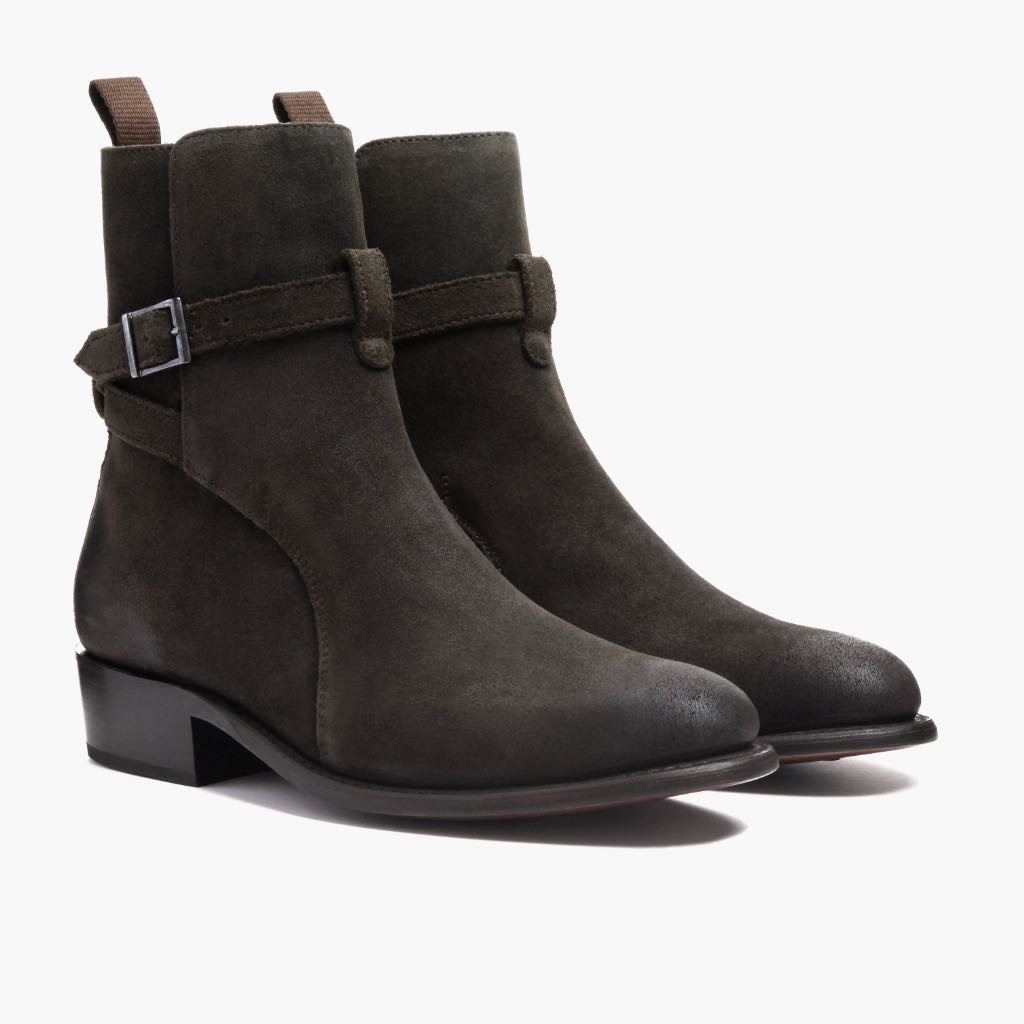 Dirk Brogues Derby Olive Oil Pullup Leather Shoes StudGuard For Men in Olive Full-Grain Leather - Sidevisning | Køb online