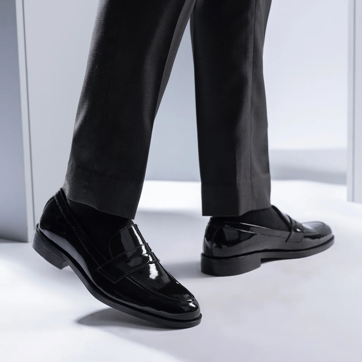 Orlaven Baxton Sort Patent Læderloafers til Mænd footwear image 9