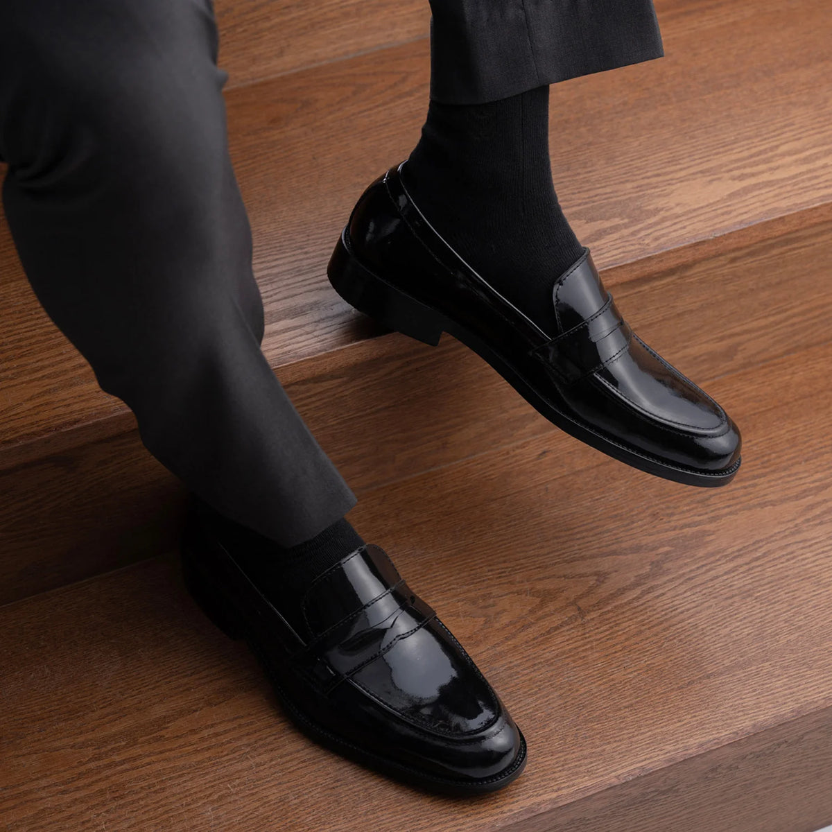 Orlaven Baxton Sort Patent Læderloafers til Mænd footwear image 10
