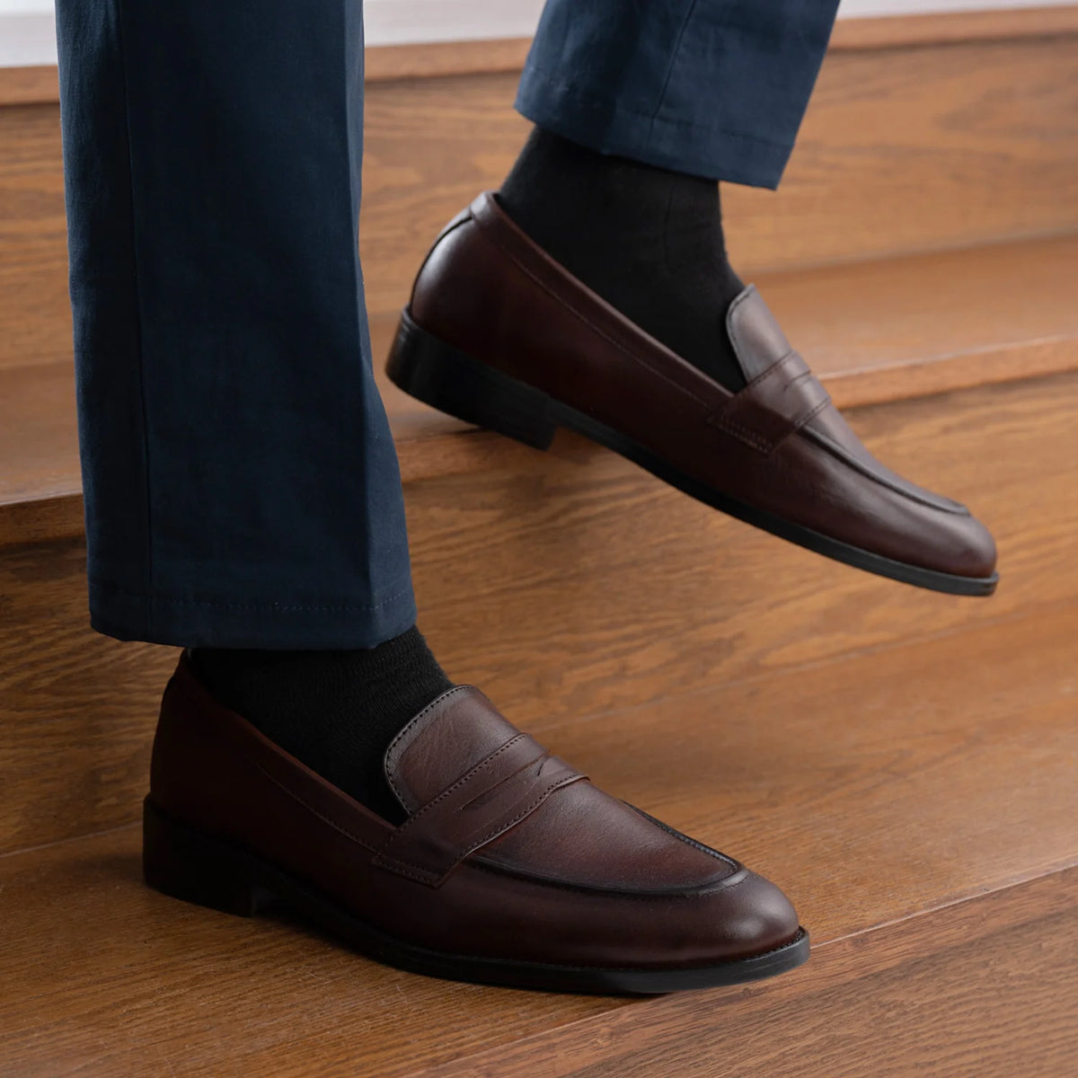 Orlaven Baxton Burnished Brun Læderloafers til Mænd footwear image 9