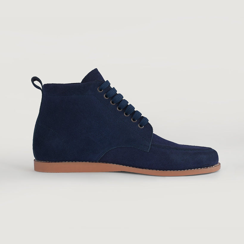 Bearman Moc Toe Blue Suede Boots til Mænd