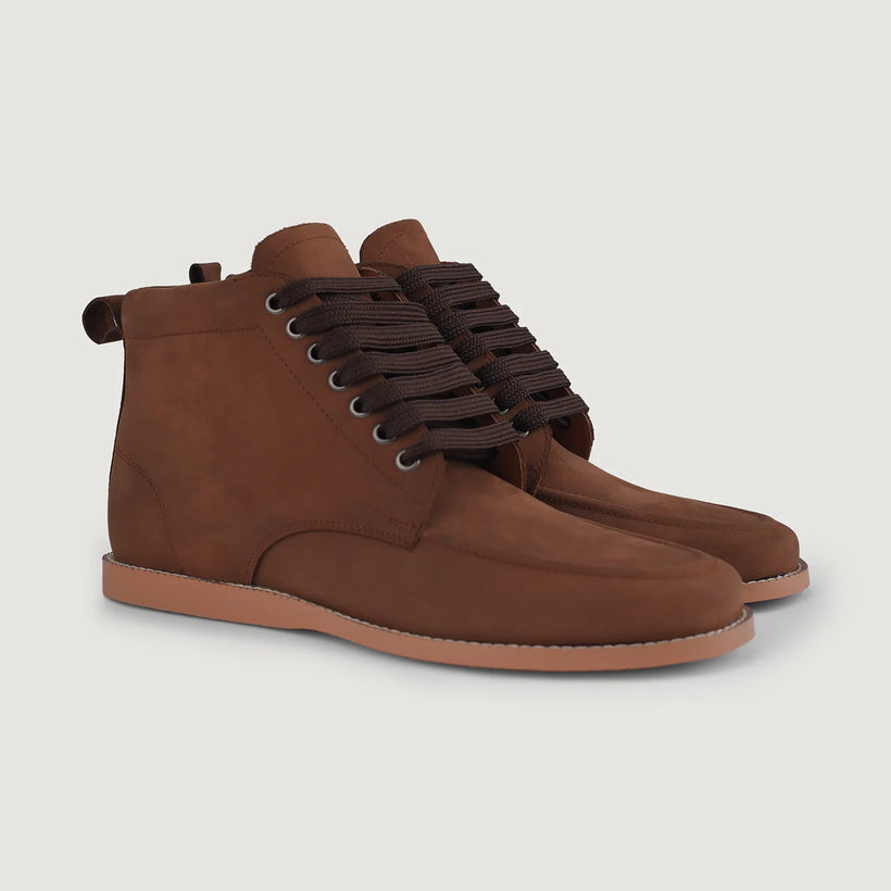 Bearman Moc Toe Pull-up Brun Leather Boots til Mænd