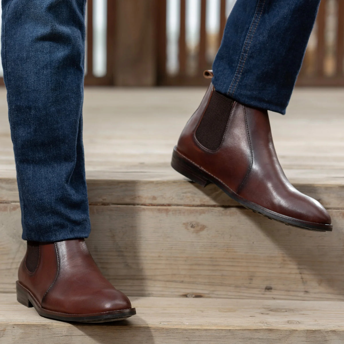 Orlaven Clarkson Chelsea Brun Burnished Læderstøvler - StudGuard til Mænd footwear image 9