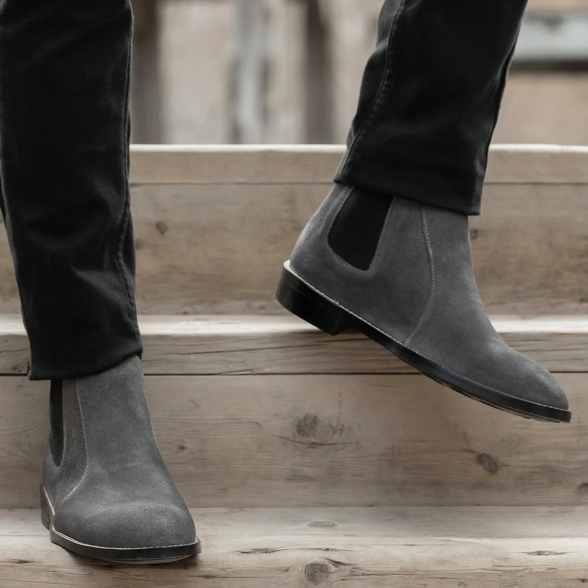 Orlaven Clarkson Chelsea Grey Suede Læderstøvler - StudGuard til Mænd footwear image 9