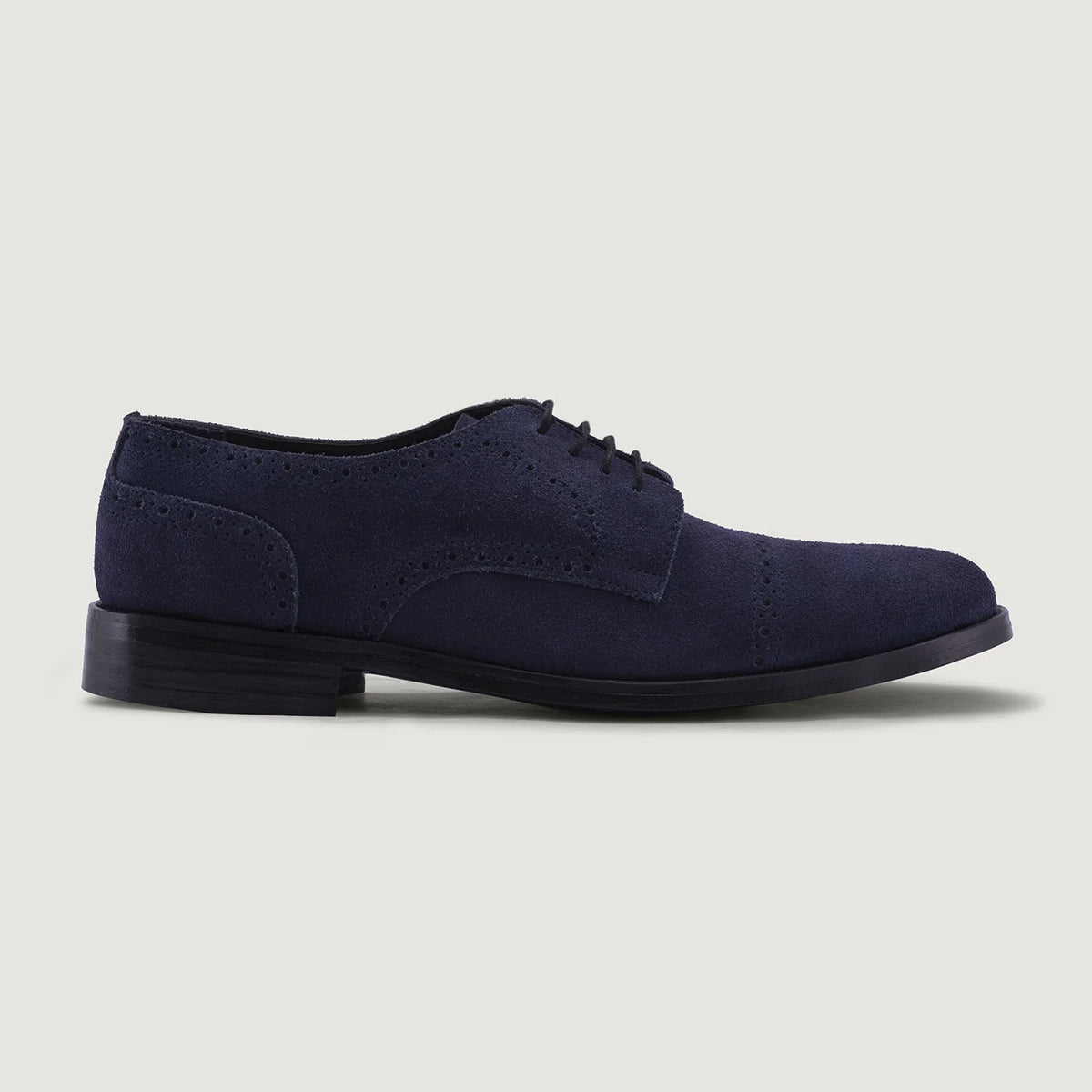 Blue Goatskin Suede Leather Shoes - Goodyear welt-konstruktion og tåboks
