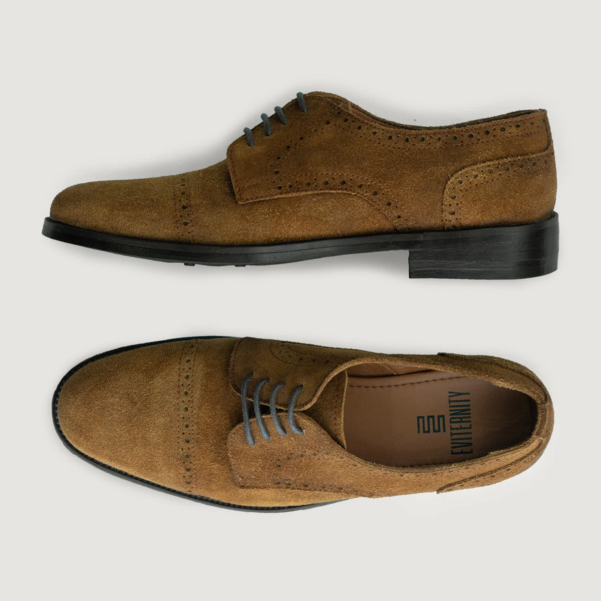 Dirk Brogues Derby Brown Suede Leather Shoes StudGuard For Men - Forstærket hælkappe og præcise dobbeltsyninger