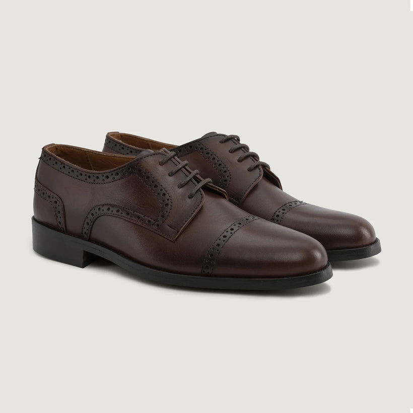 Dirk Brogues Derby Burnished Brun Leather Shoes til Mænd