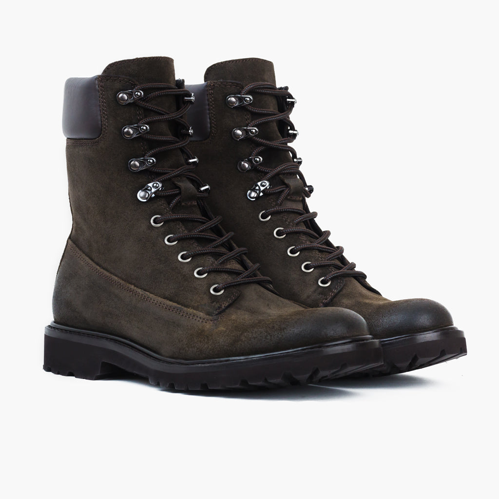 Explorer Dark Olive Suede Læderstøvler til Mænd - Sidevisning | Køb online