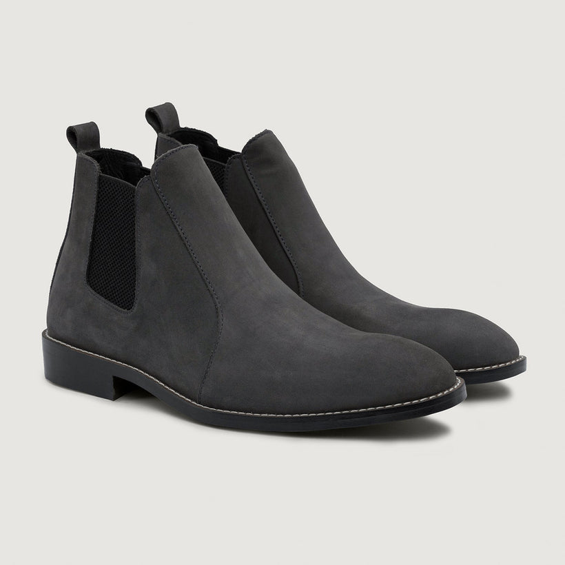 Clarkson Chelsea Grey Nubuck Leather Boots - StudGuard til Mænd