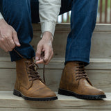 Orlaven Knight Derby Burnt Copper Pullup Leather Boots - TerraGrip footwear image 10