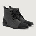 Knight Derby Grey & Sort Læderstøvler - StudGuard til Mænd