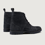 High-Traction Rubber Outsole & Lug Tread Pattern on Knight Derby Grey Suede Leather Boots - TerraGrip