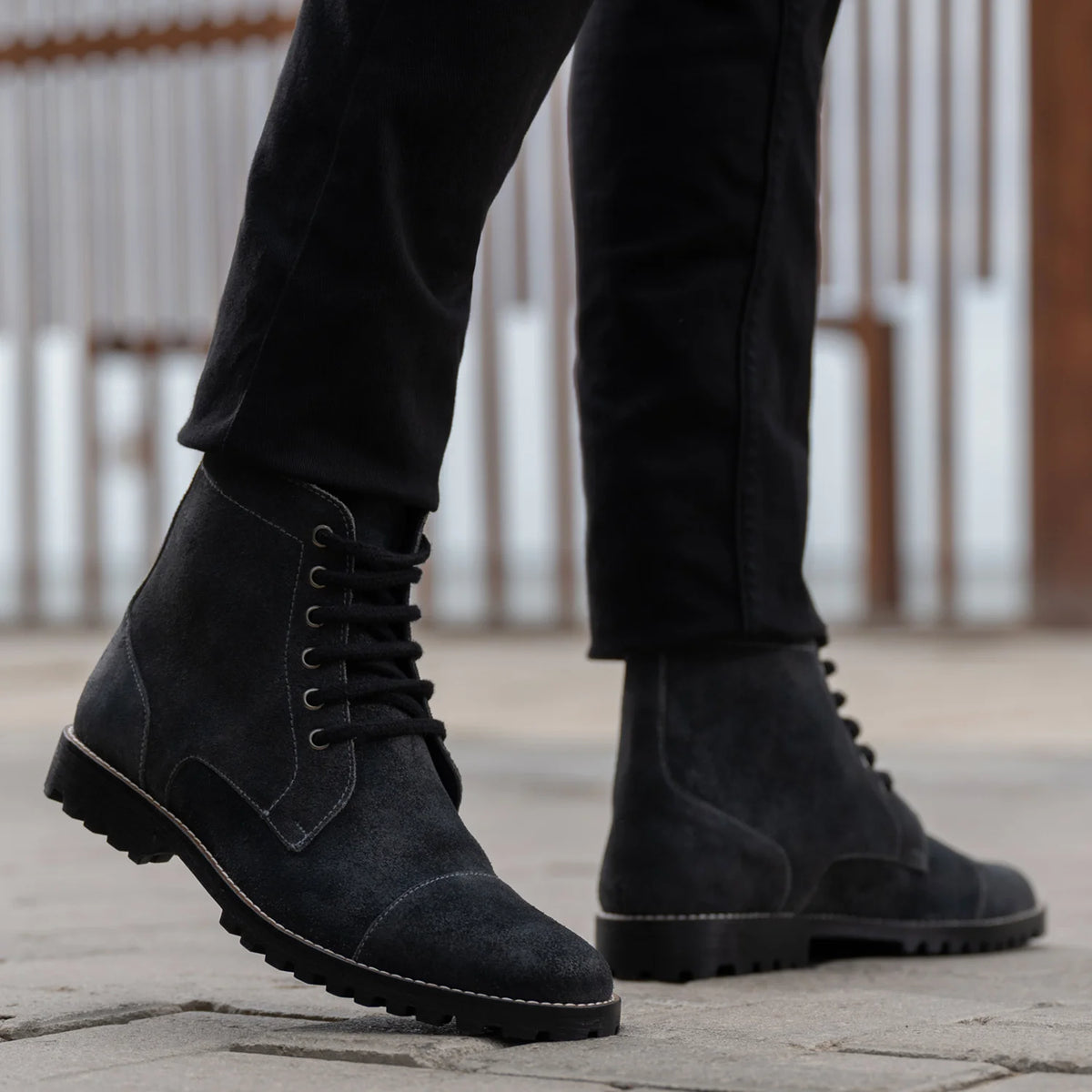 Styled On-Foot Perspective Demonstrating Ankle Fit & Silhouette on Model
