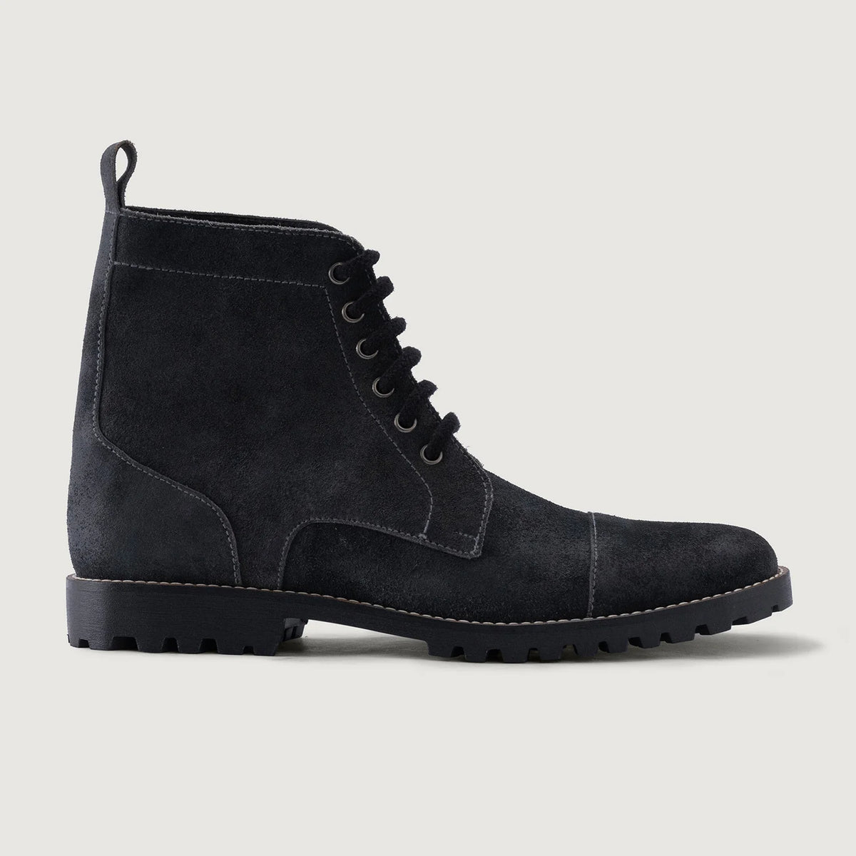 Distressed Grey Goatskin Suede Leather Boots - Goodyear welt-konstruktion og tåboks