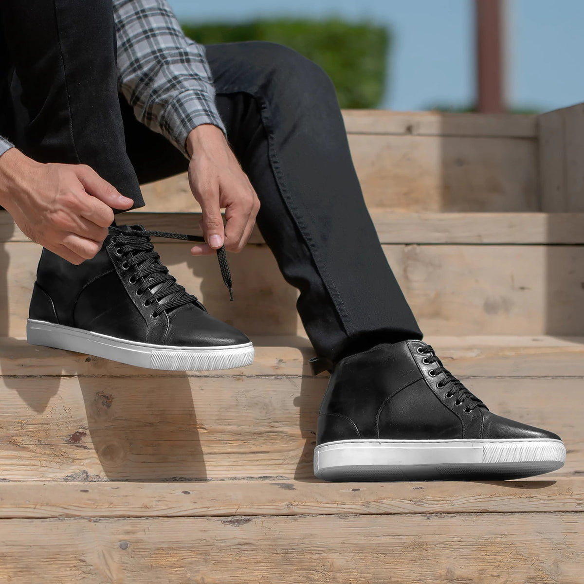 Orlaven Marty High Top Sort Lædersneakers til Mænd footwear image 10