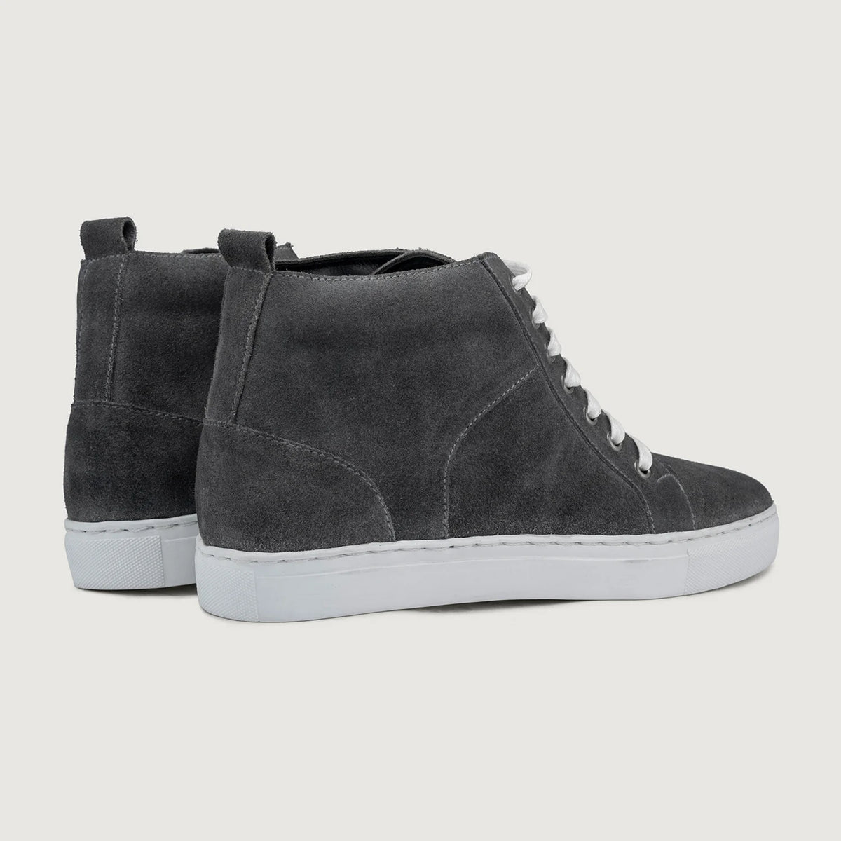 Marty High Top Grey Suede Lædersneakers til Mænd For Men - Forstærket hælkappe og præcise dobbeltsyninger