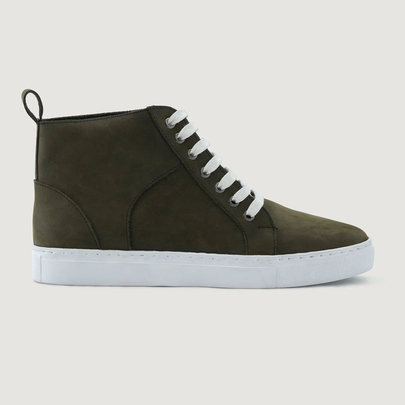 Marty High Top Olive Pullup Lædersneakers til Mænd