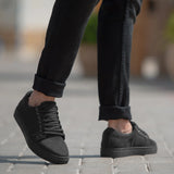 Black Full-Grain leather Sneakers - Goodyear Welt Construction & Front Toe Box Detail