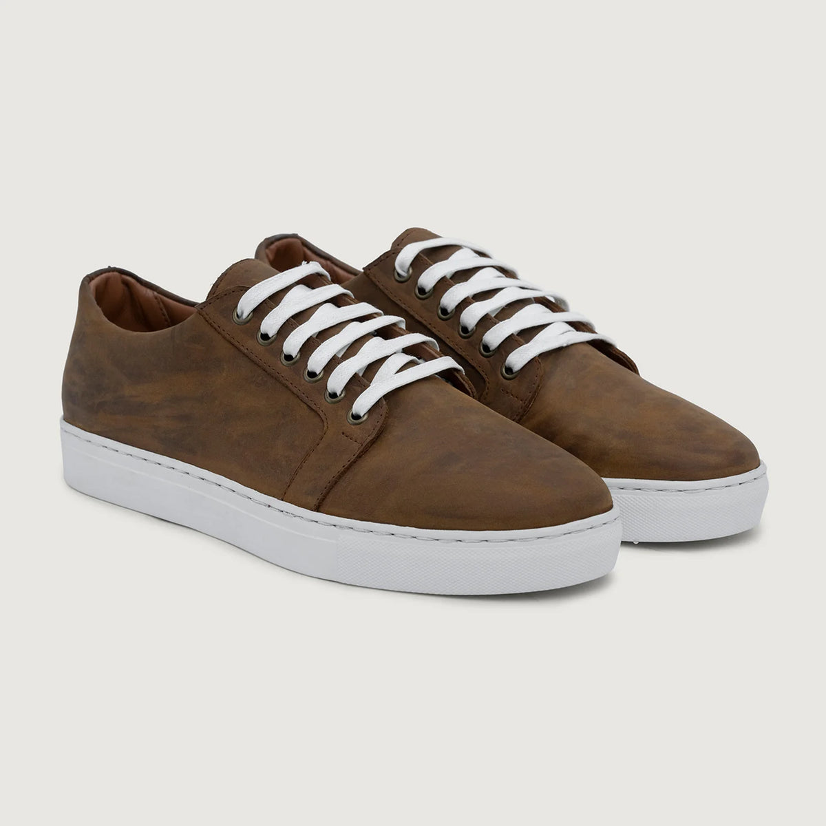 Murphy Low Top Burnt Copper Pullup Lædersneakers til Mænd For Men in Burnt Copper Full-Grain Leather - Sidevisning | Køb online
