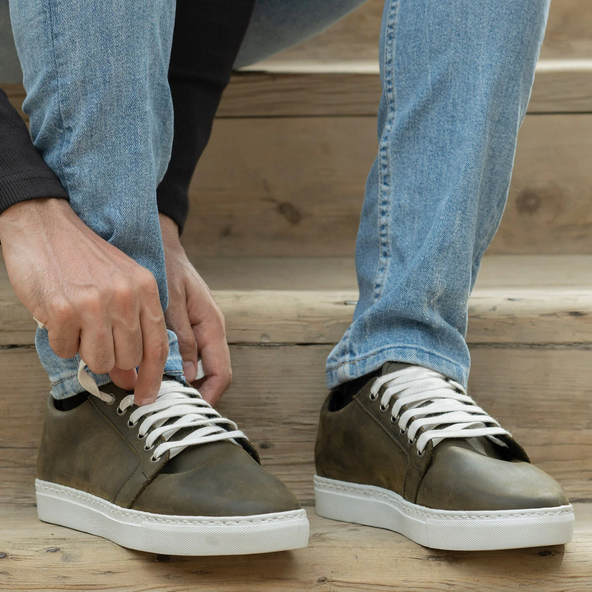 Orlaven Murphy Low Top Olive Pullup Lædersneakers til Mænd footwear image 10