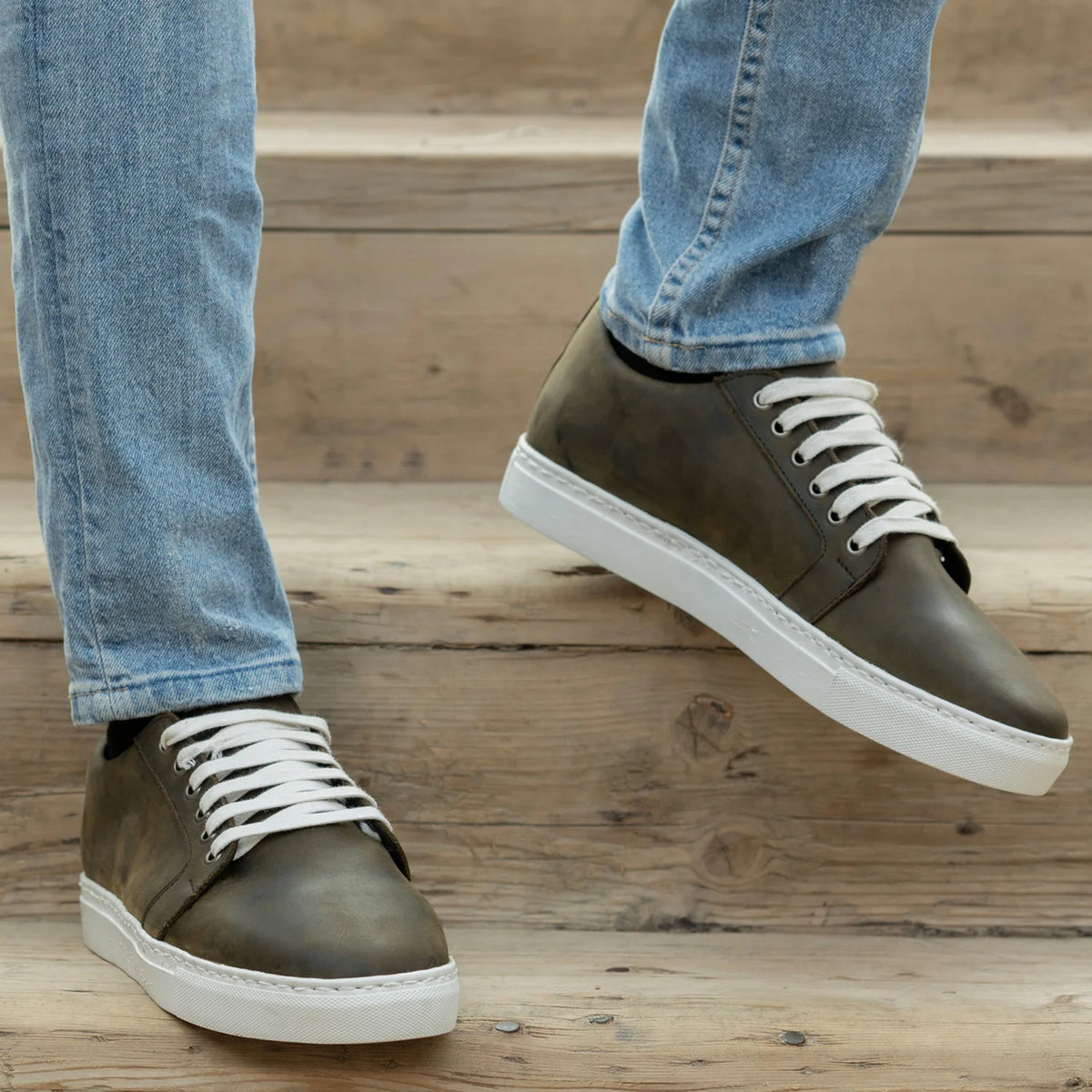 Orlaven Murphy Low Top Olive Pullup Lædersneakers til Mænd footwear image 9