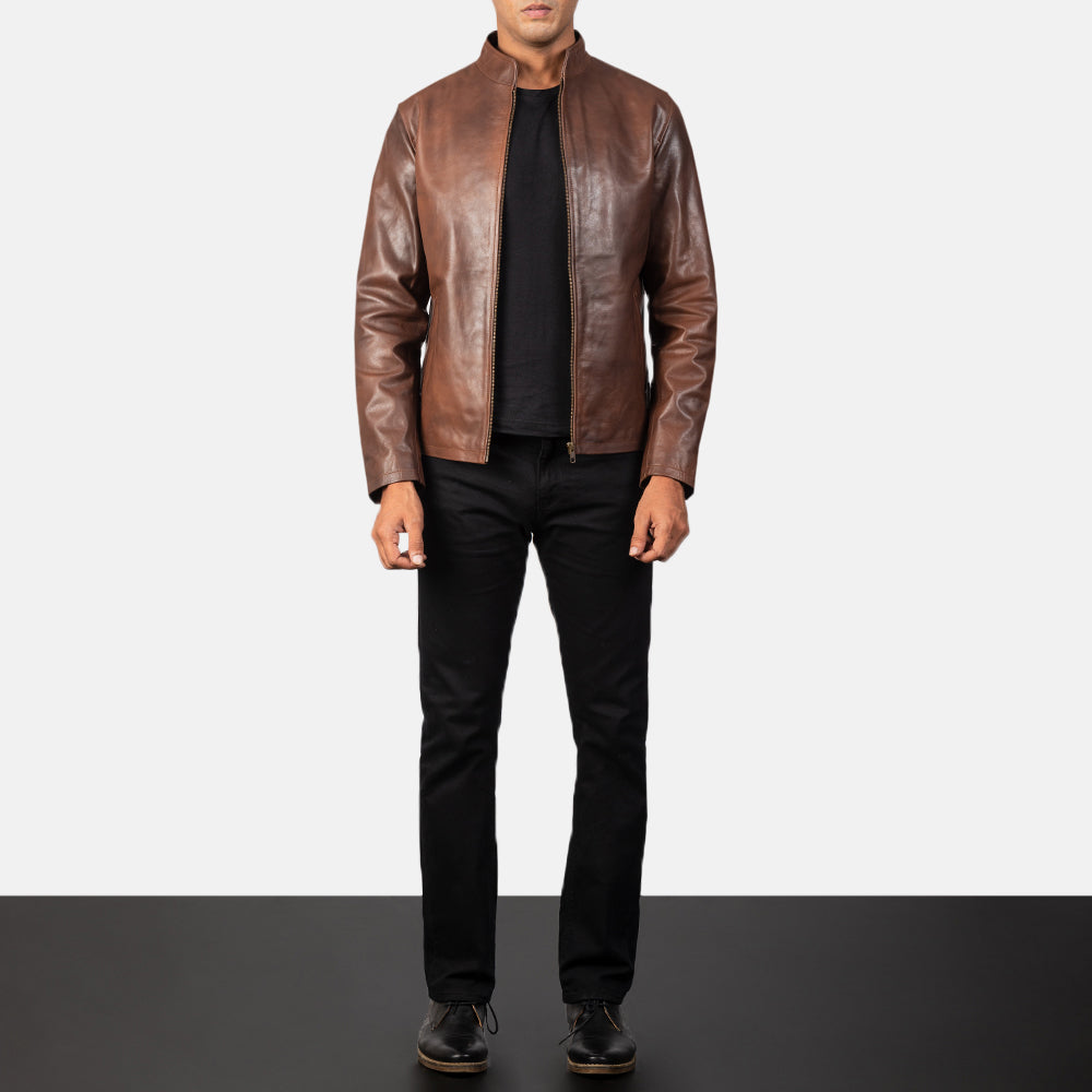 Alex Læder Bikerjakke til Mænd – alternate product view 3