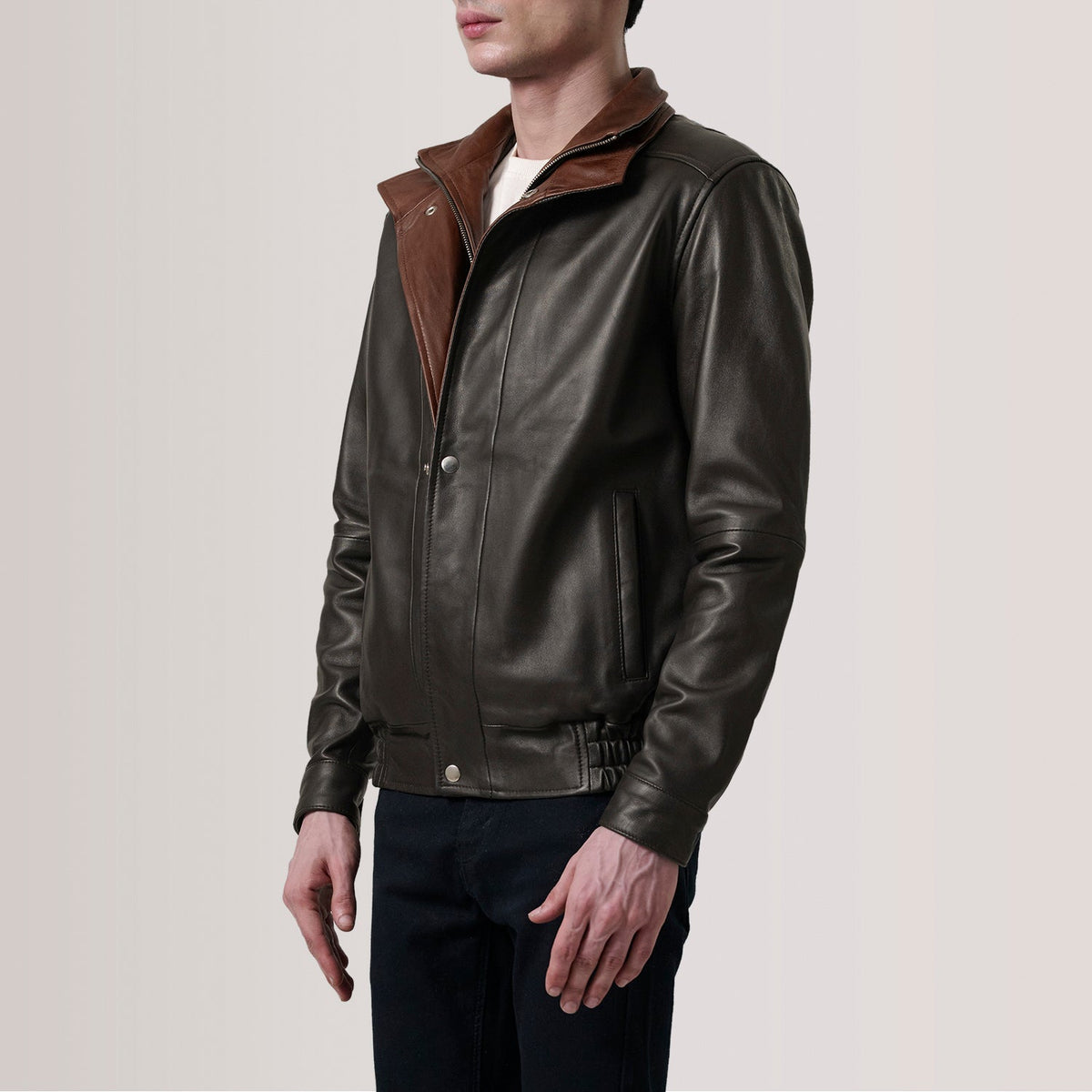 Alfred Læder Bomberjakke til Mænd – alternate product view 3