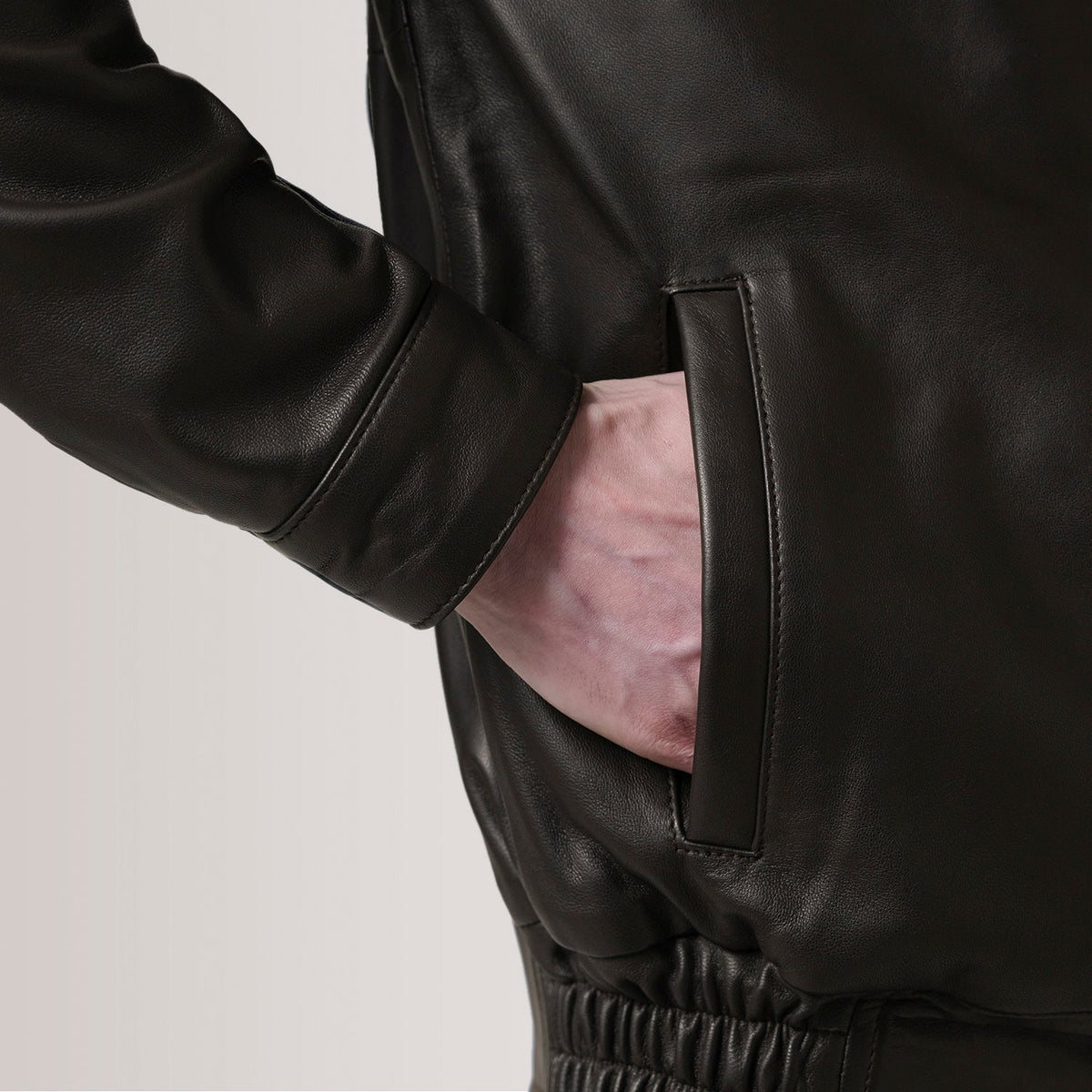 Alfred Læder Bomberjakke til Mænd – alternate product view 6
