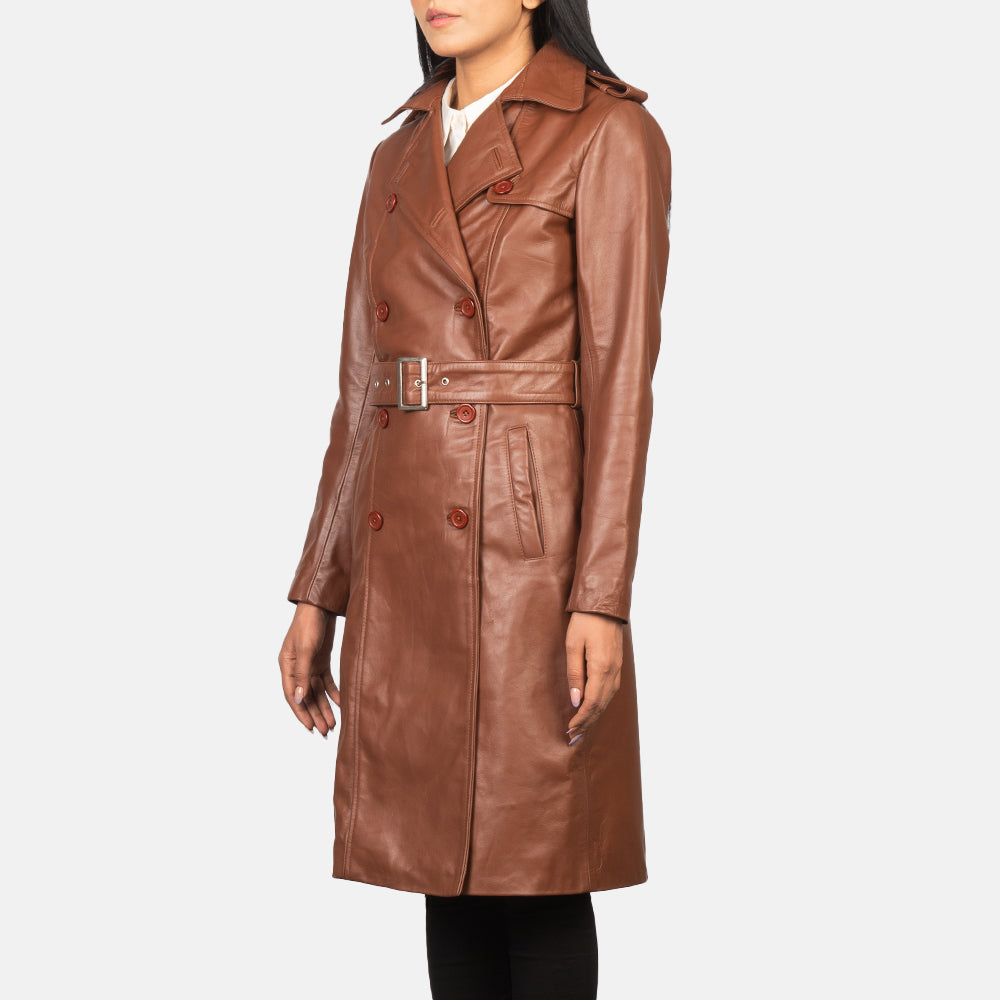 
Black Cowhide leather Coat - Bagfra med tilpassede skuldre og ren kant