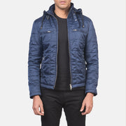 
Alps Quilted Blue Windbreaker Jacket in Blue Nylon - Forfra med skræddersyet silhuet | Køb online