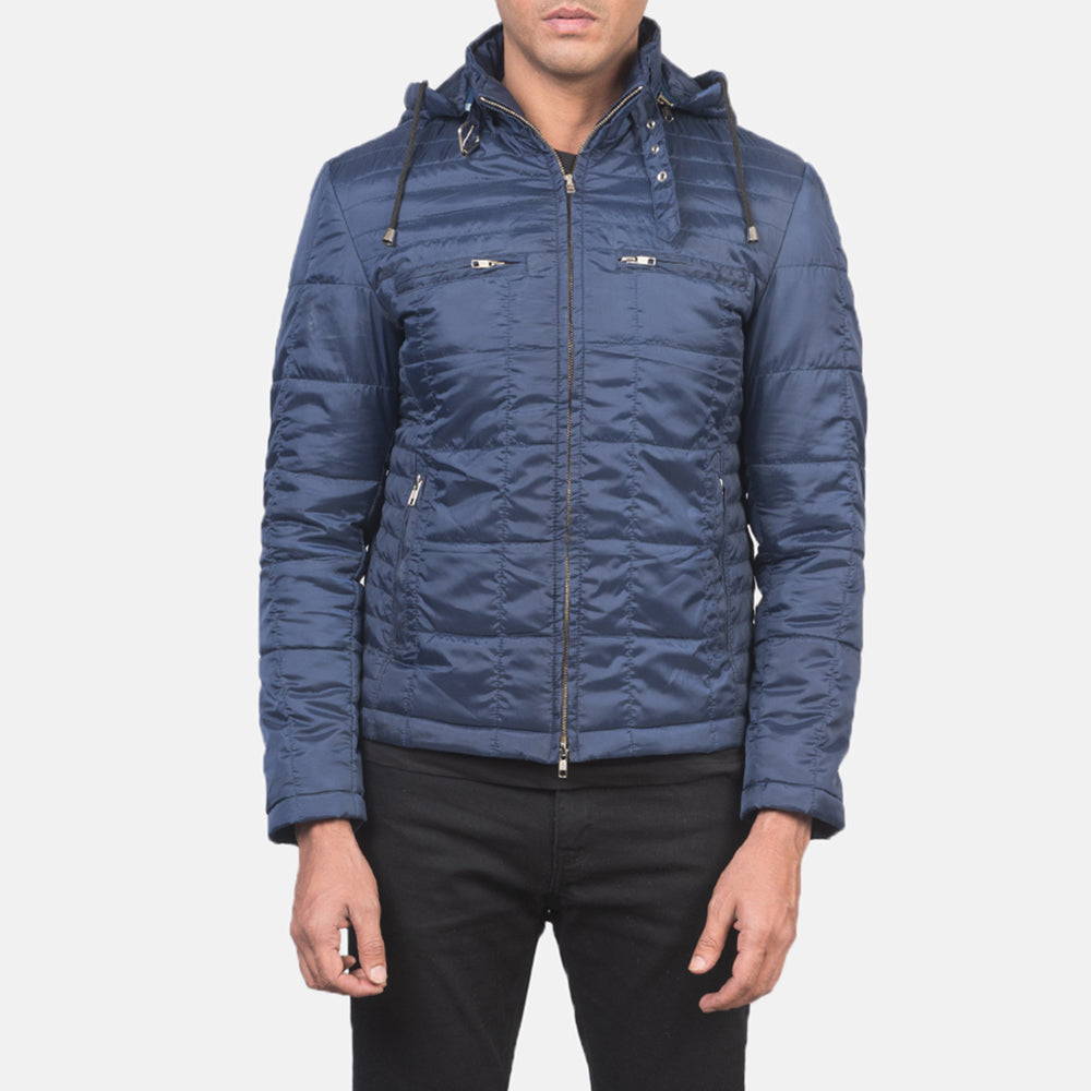 
Alps Quilted Blue Windbreaker Jacket - Sideprofil med ergonomisk ærmesnit