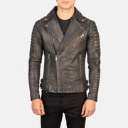 Armand Green Læder Bikerjakke til Mænd – alternate product view 3