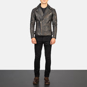 Armand Green Læder Bikerjakke til Mænd – alternate product view 4