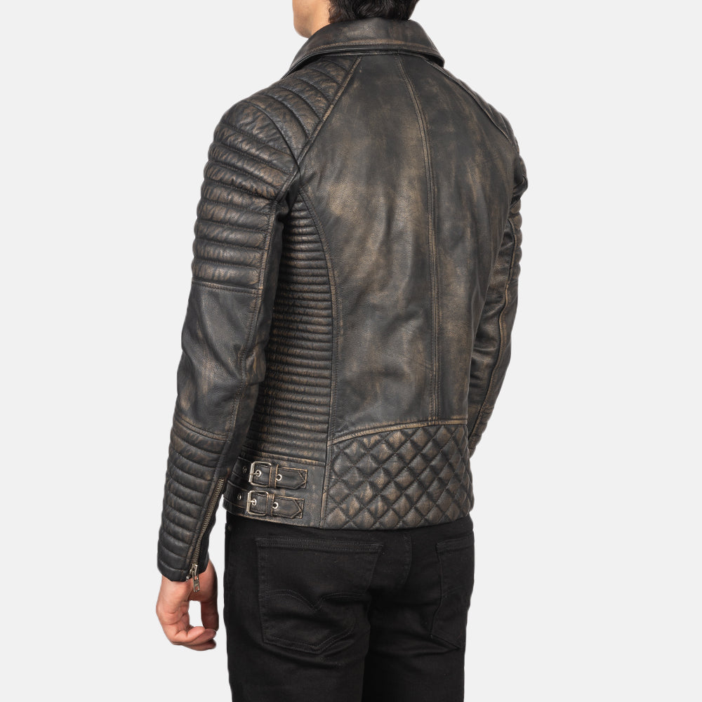 Armand Green Læder Bikerjakke til Mænd – alternate product view 6