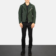 Armand Green Læder Bikerjakke til Mænd – alternate product view 3