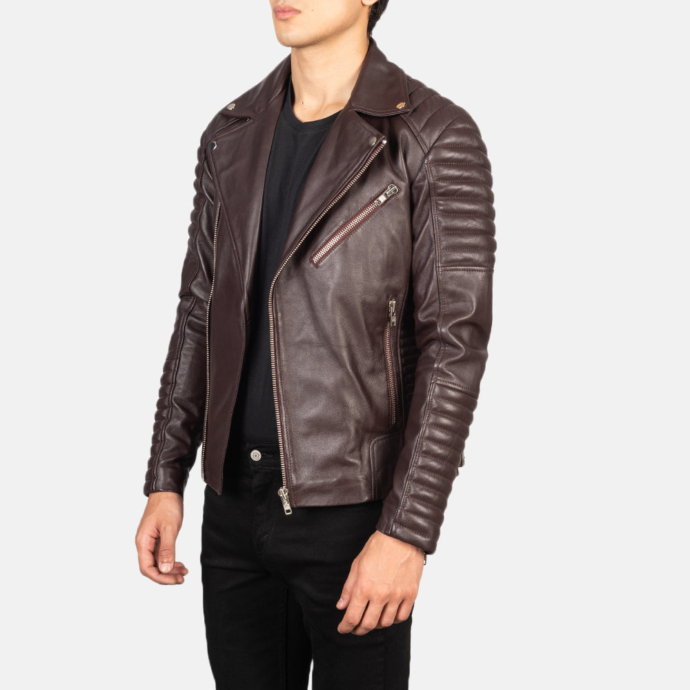 Armand Green Læder Bikerjakke til Mænd – alternate product view 2