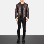 Armand Green Læder Bikerjakke til Mænd – alternate product view 3