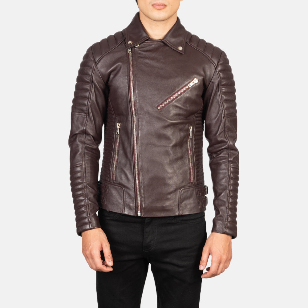 Armand Green Læder Bikerjakke til Mænd – alternate product view 4