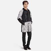 Men's Artistry Sort Dye Leather Coat til Mænd - Lateral Side Profile View Showing Sleeve Cut &amp; Athletic Taper Fit