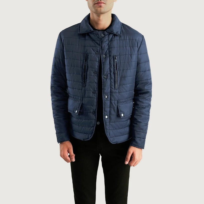 Bo Quilt Windbreaker Læderjakke til Mænd